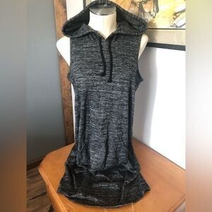 H.I.P. Women's Small Gray Hooded Sleeveless Sweatshirt Dress‎